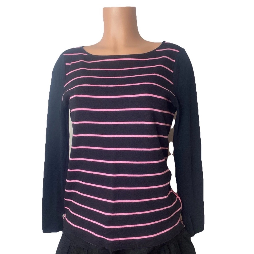 Lauren Ralph Lauren Large Pink Striped Sweater Shirt Soft Chic Preppy‎ - Picture 3 of 14